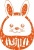 かわいいうさぎのダルマスタンプイラスト
