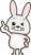 かわいいうさぎが指を指し示すイラスト