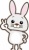 かわいいうさぎがピースサインをするイラスト