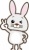 かわいいうさぎがピースサインをするイラスト