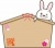 かわいいうさぎと絵馬フレームのイラスト