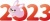 2023年の文字から飛び出すうさぎのイラスト