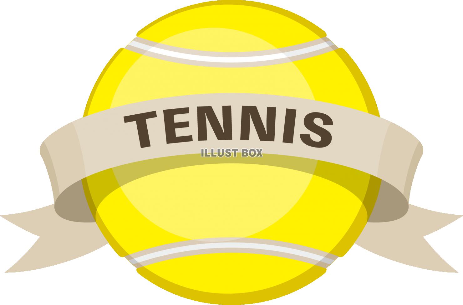 テニスボールとタイトルの帯　スポーツのシンボル　マーク