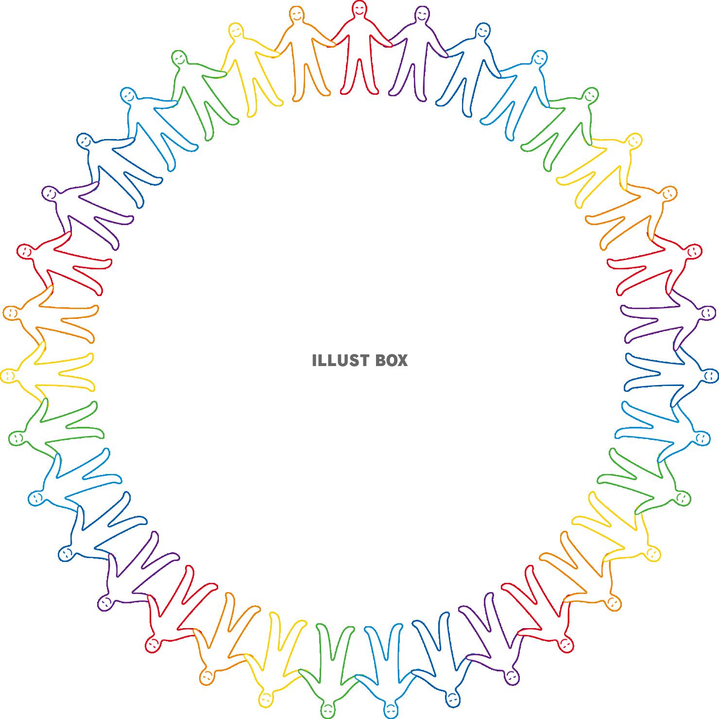 シンプルでカラフルな仲間・友達のサークルフレーム