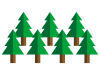 シンプルな針葉樹林のイラスト【透過PNG】
