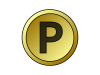 金色のポイントコインのアイコン【透過PNG】