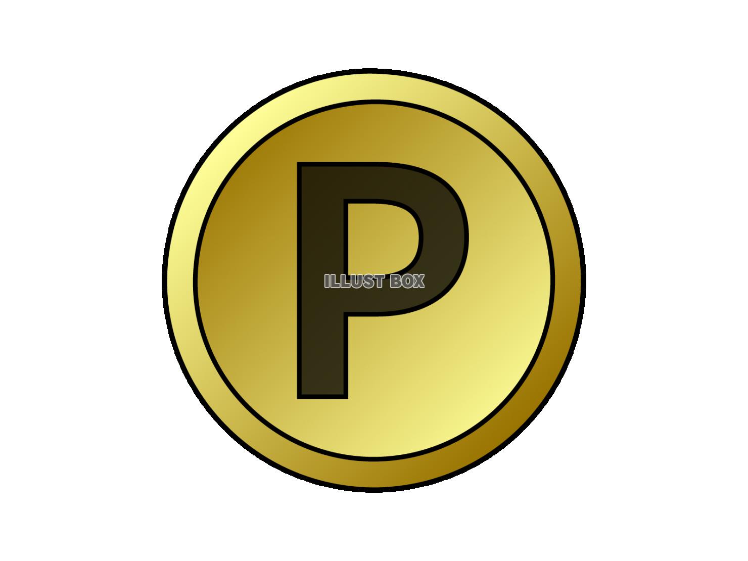 金色のポイントコインのアイコン【透過PNG】