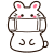 マスクをしたウサギ