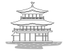 金閣寺　モノクロ