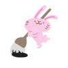 ウサギキャラシリーズ　毛筆で書くウサギ