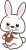 雑煮や善哉などを食べるうさぎのイラスト