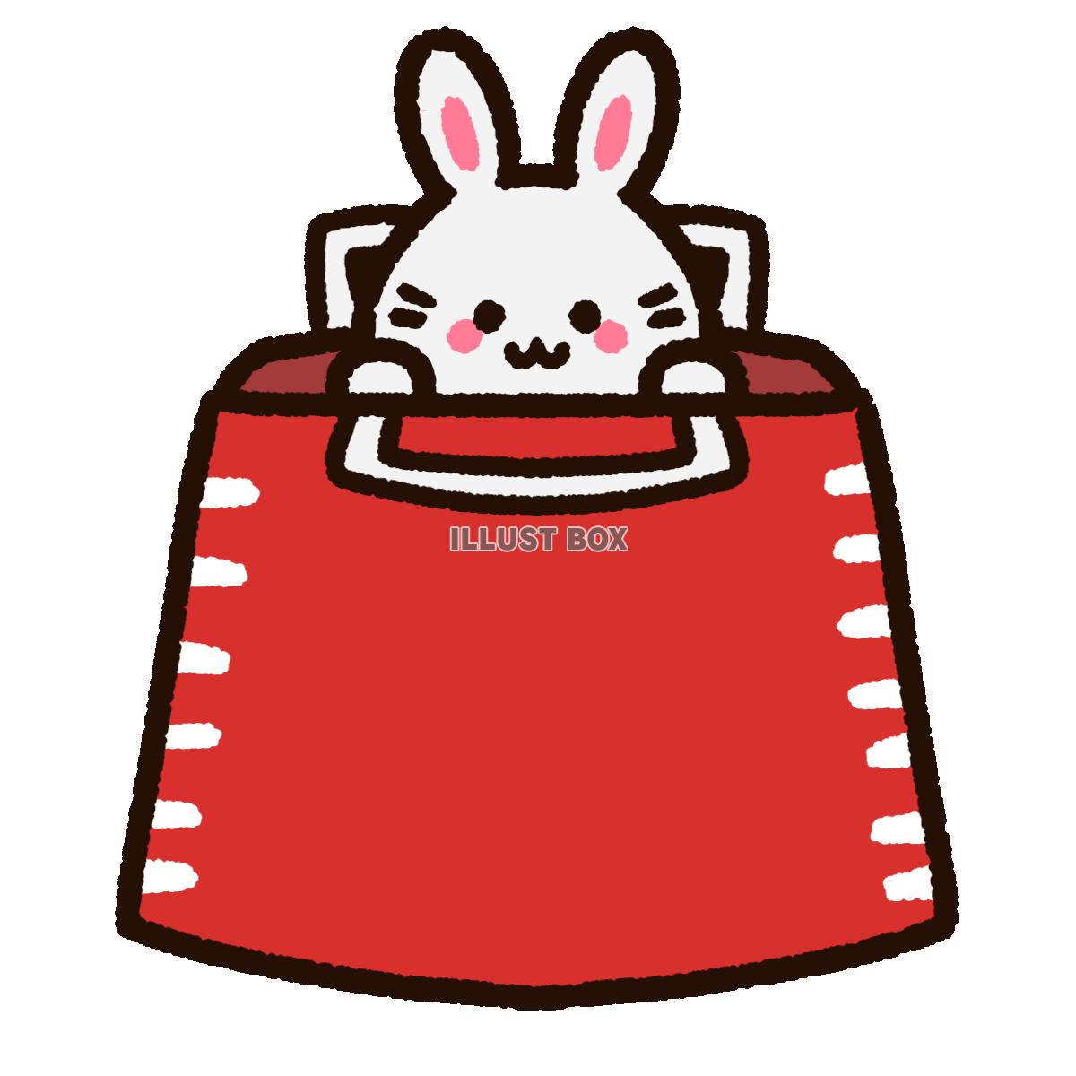 かわいい干支のウサギと福袋　コピースペース