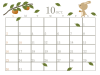 ２０２２年１０月カレンダー（横）　柿とウサギ
