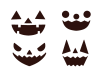 ハロウィンカボチャ顔パーツ　透過png