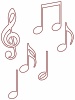 ト音記号と音符の壁紙画像シンプル背景素材イラスト
