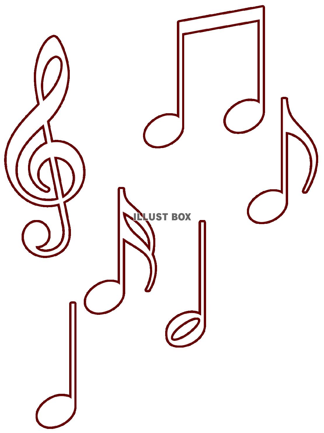 ト音記号と音符の壁紙画像シンプル背景素材イラスト透過png