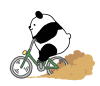 パンダシリーズ　大急ぎの爆走自転車