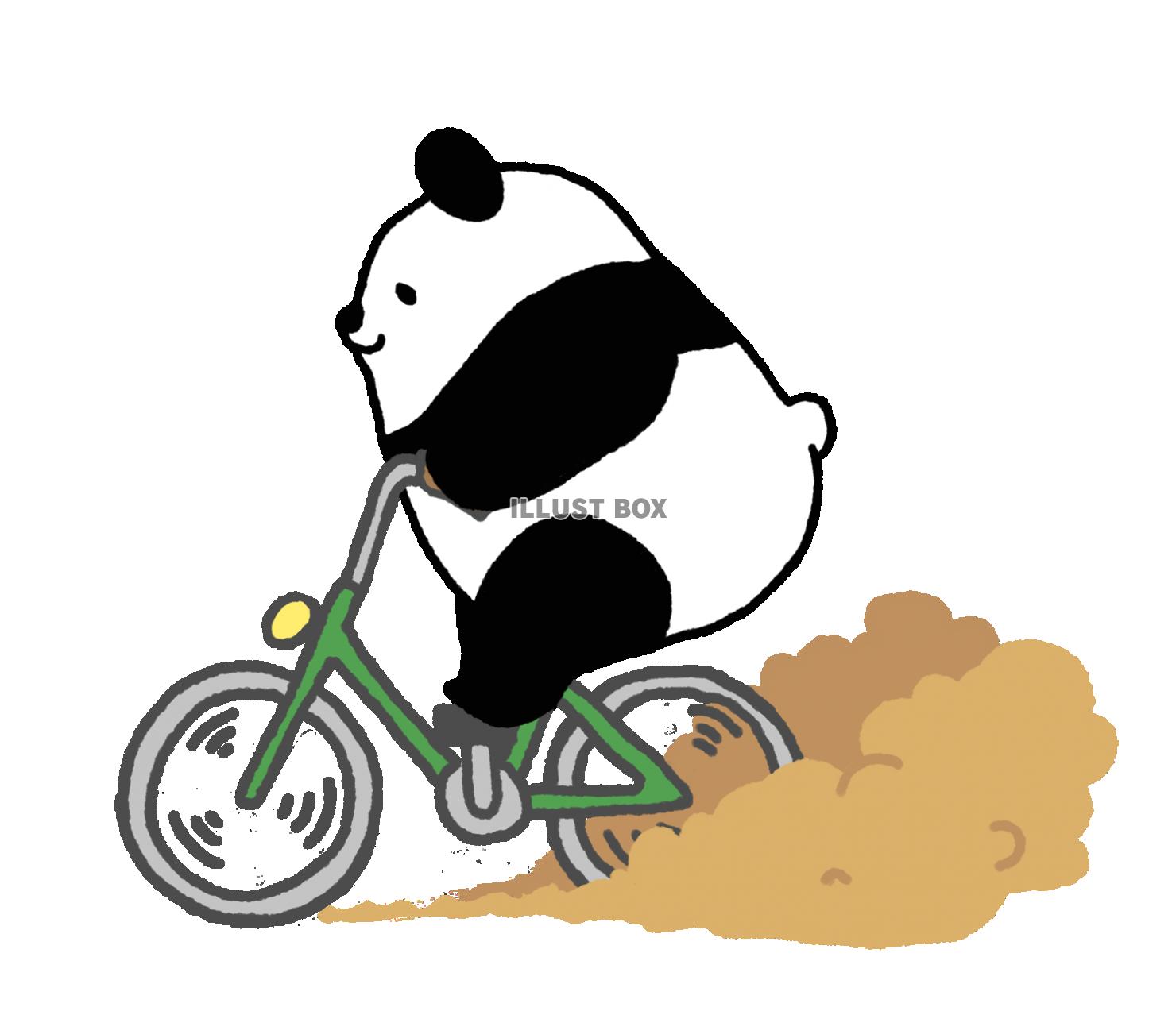 パンダシリーズ　大急ぎの爆走自転車