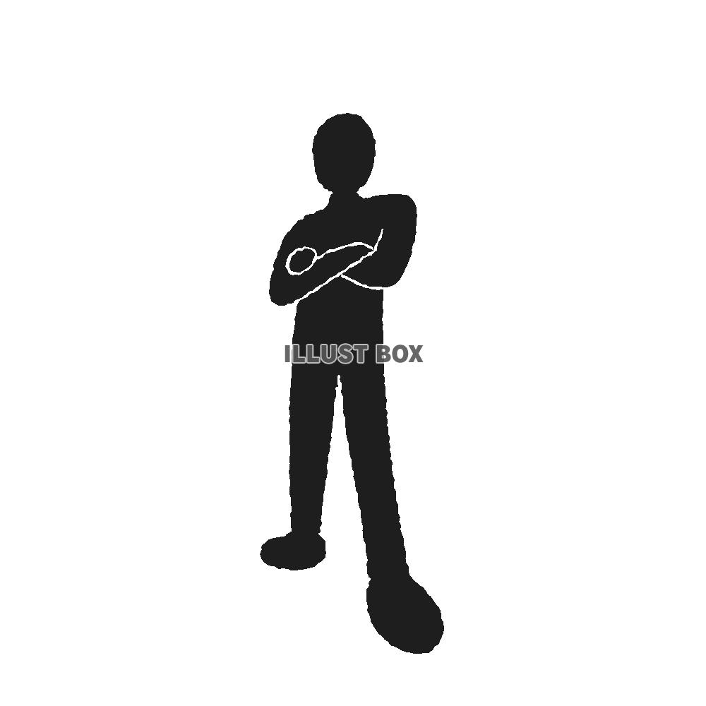 無料イラスト シンプル人物ポーズシリーズ 斜に構える人