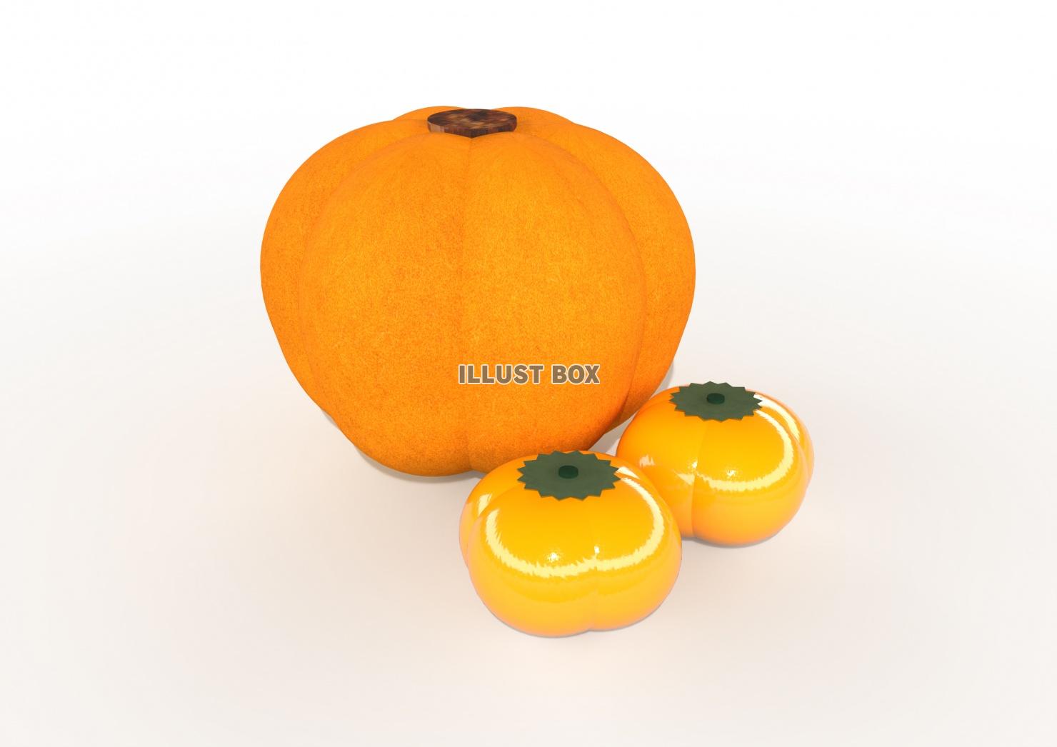 オレンジかぼちゃ＆かきPNG
