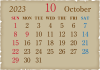 2023年　古紙風　カレンダー10月