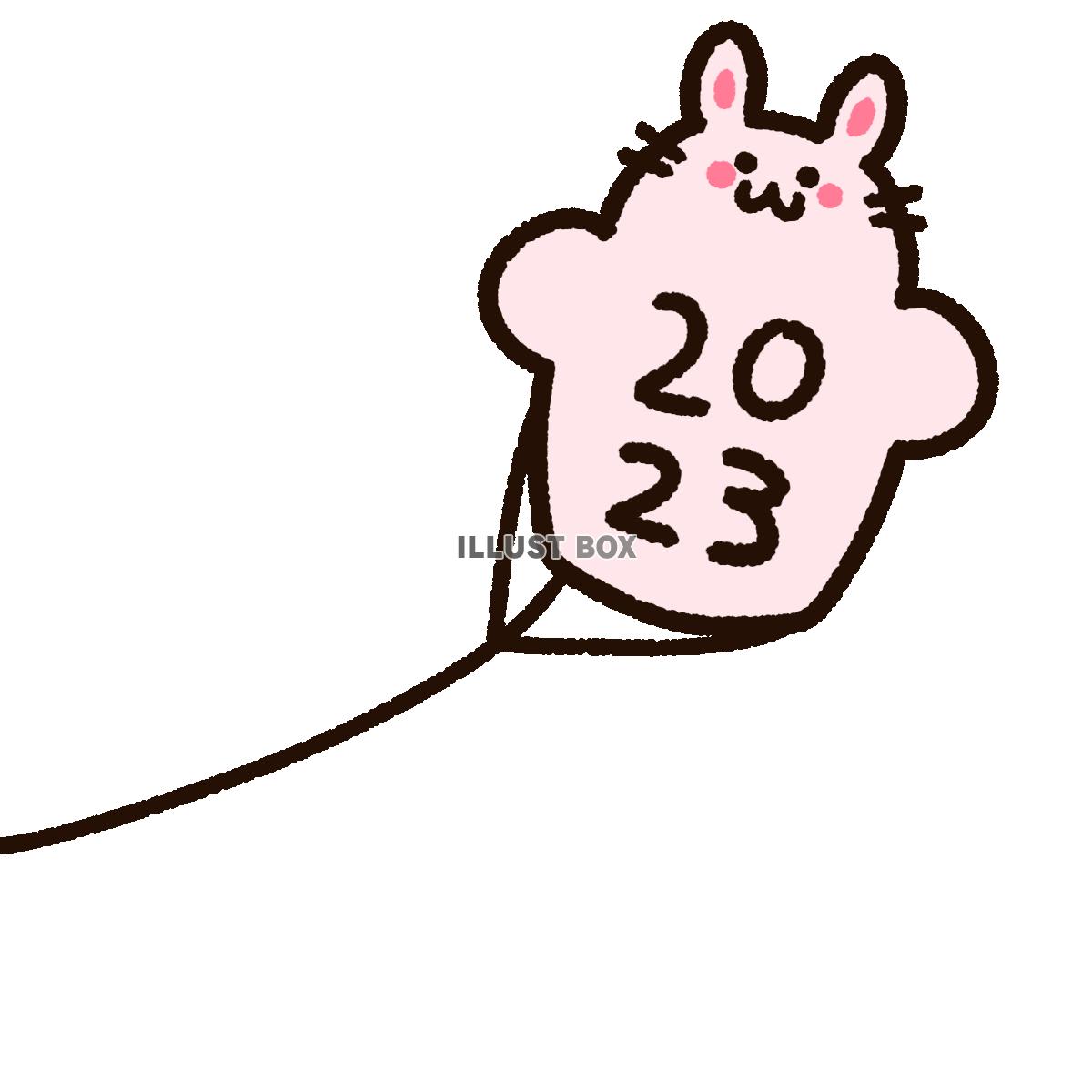 かわいい干支のウサギの凧　2023年