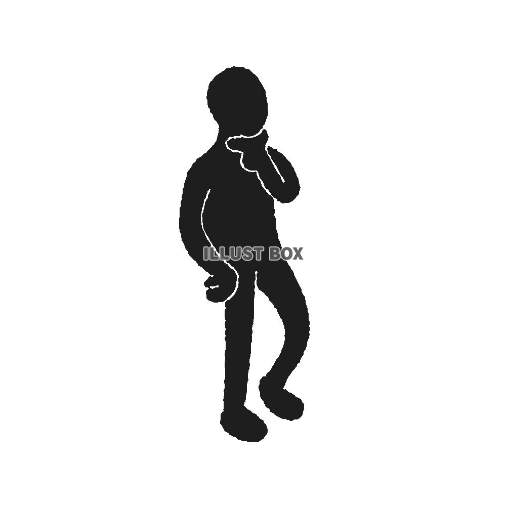 無料イラスト シンプル人物ポーズシリーズ 考える人