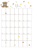 ２０２２年１１月のカレンダー（縦）　クマとはっぱ
