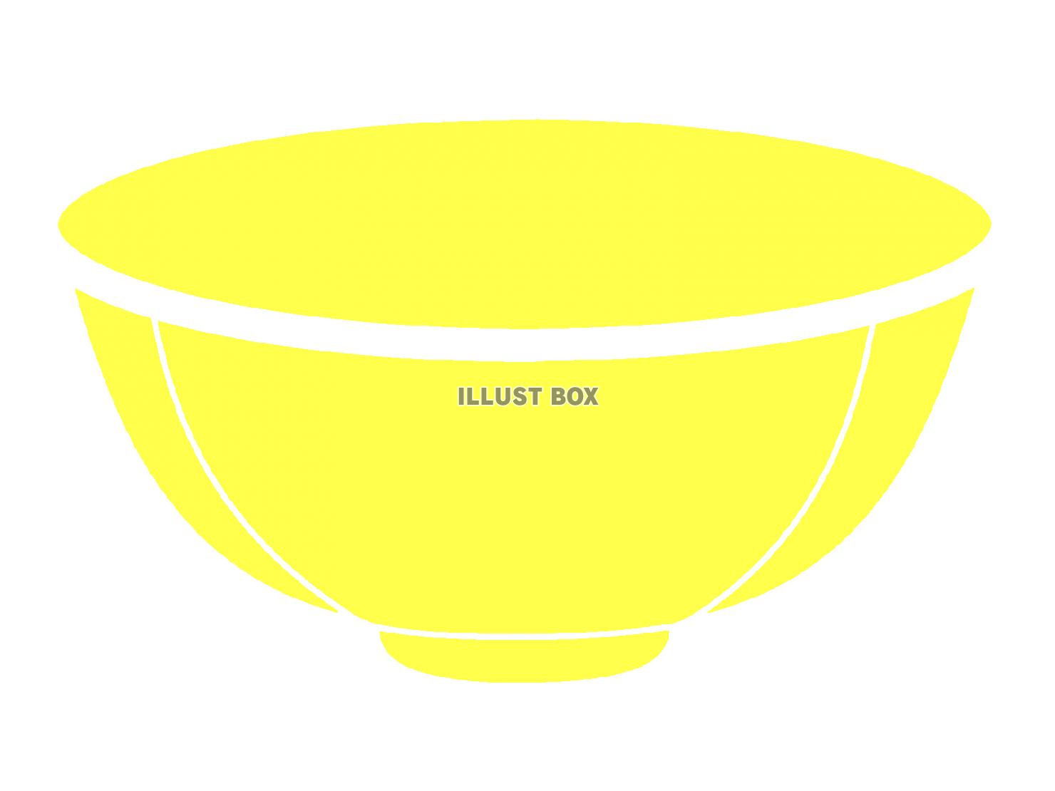 黄色の丼の食器のシルエットアイコン