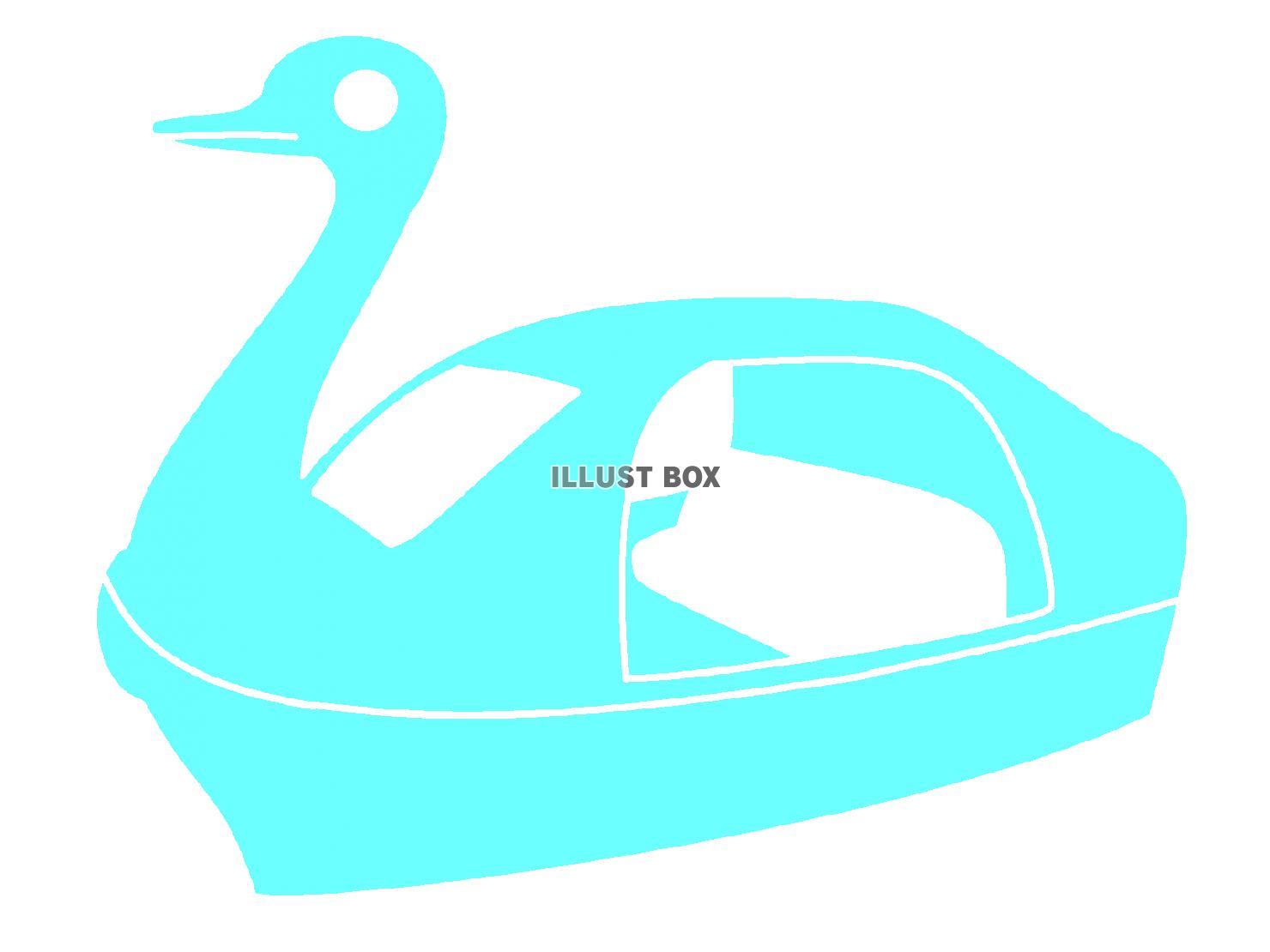 水色のアヒルボートのシルエットアイコン