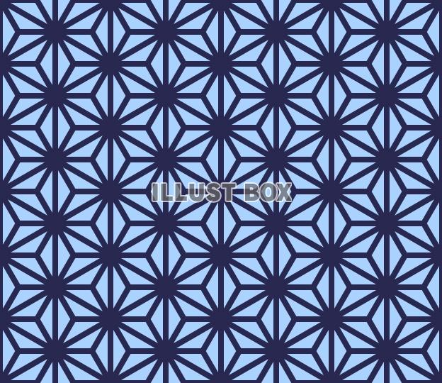 シームレスな麻の葉文様 太線 青【EPS】