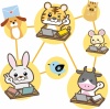 パソコンで勉強・仕事をするいろんな動物のイラスト