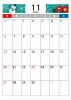11月　縦型カレンダー202211　令和4年