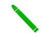 緑色のクレヨンのシルエットアイコン