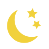 月と星のマーク、シンプルなアイコン