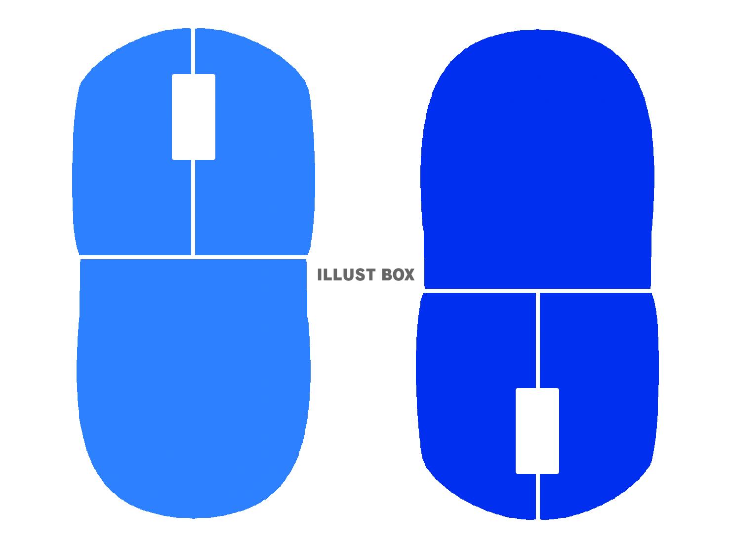 青色モチーフのマウスのシルエットアイコン
