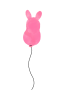 手書きのウサギの形の風船　ピンク