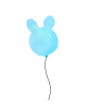 手書きのウサギの形の風船　青