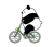 パンダシリーズ　自転車に乗るパンダ