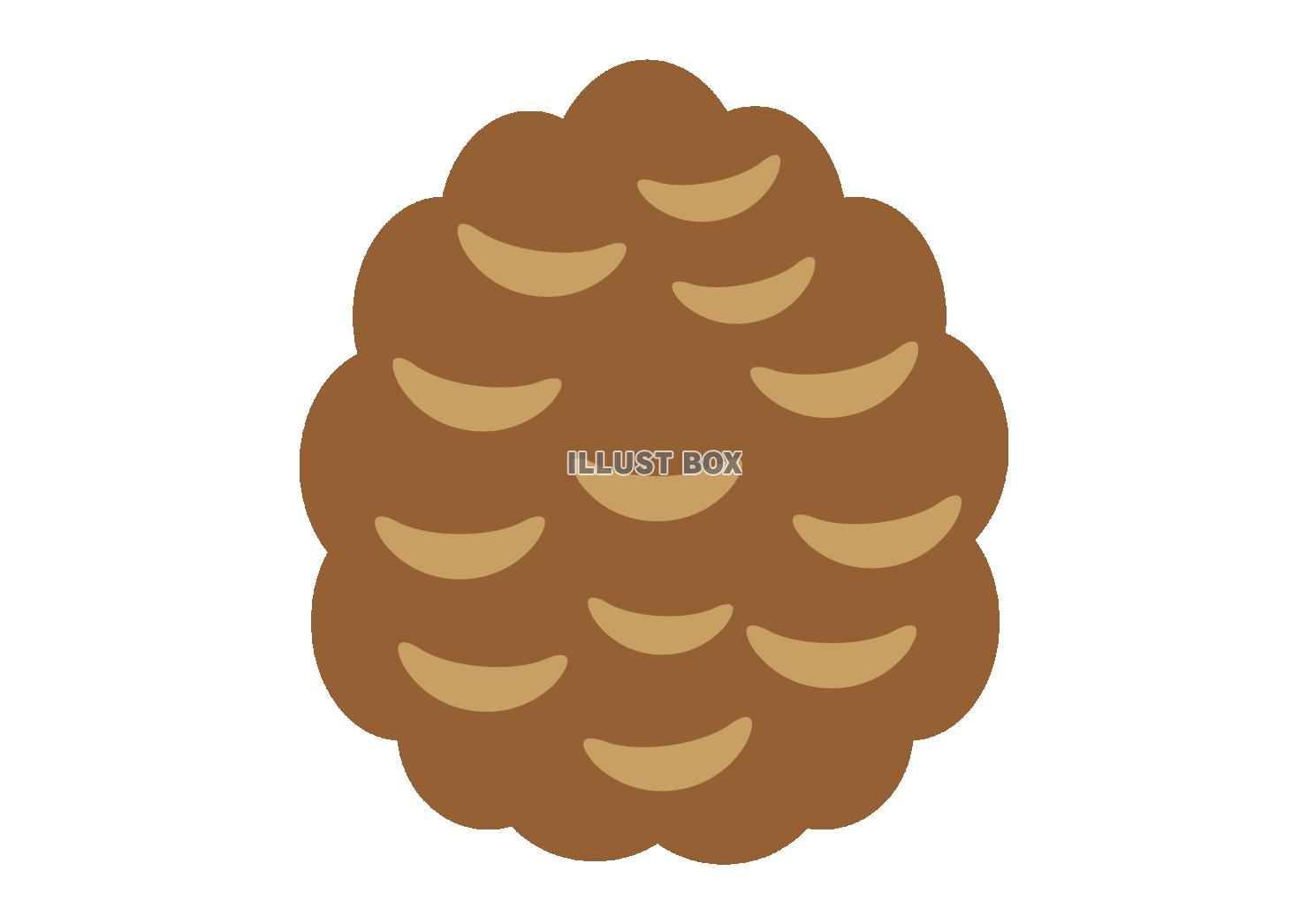 4_イラスト_ワンポイントの濃い茶色松ぼっくり