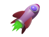 かわいい有人ロケット（宇宙船）の3DCG