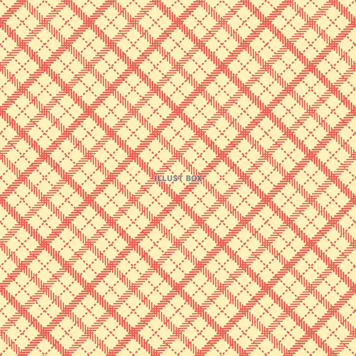 チェック柄背景素材（クリーム＆レッド）
