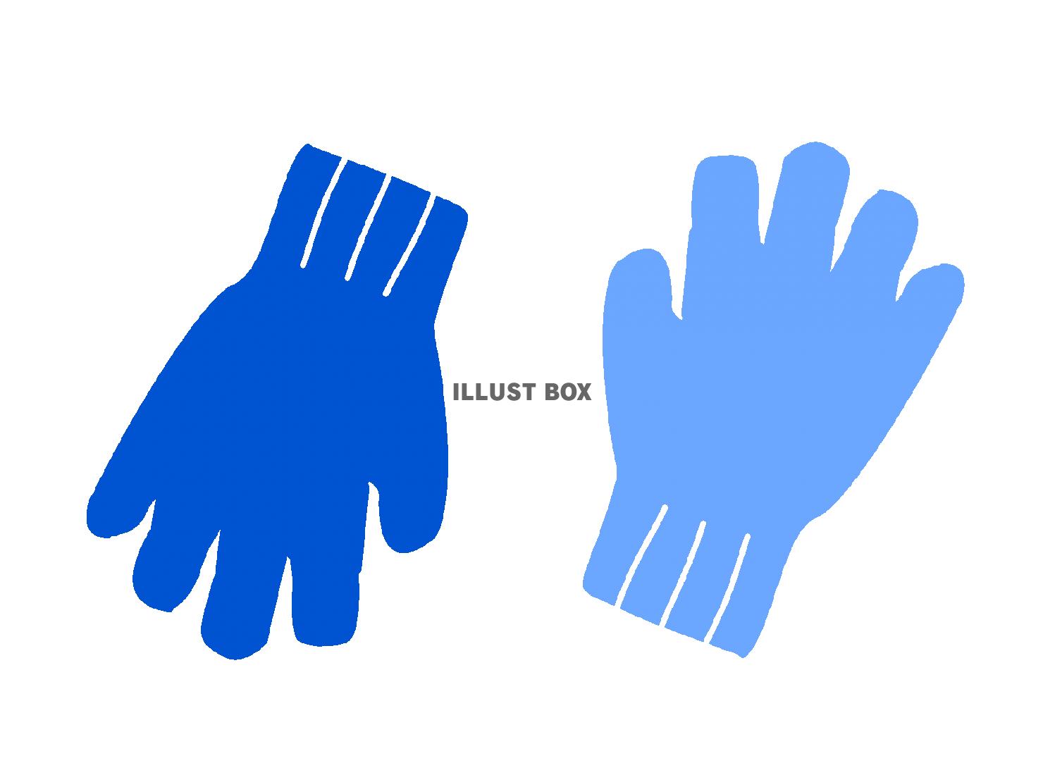 青色モチーフの手袋のシルエットアイコン