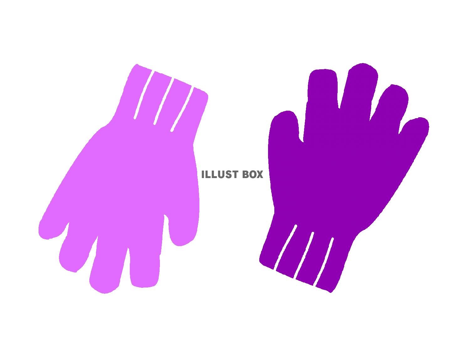 紫色モチーフの手袋のシルエットアイコン