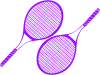 紫色のテニスラケットのシルエットアイコン