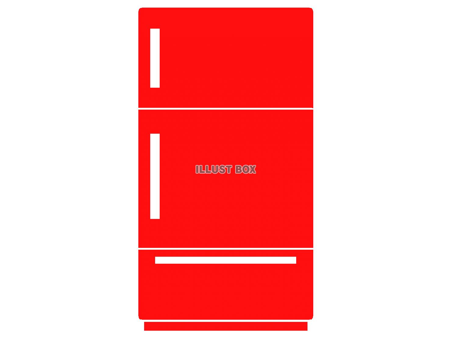 赤色の冷蔵庫のシルエットアイコン