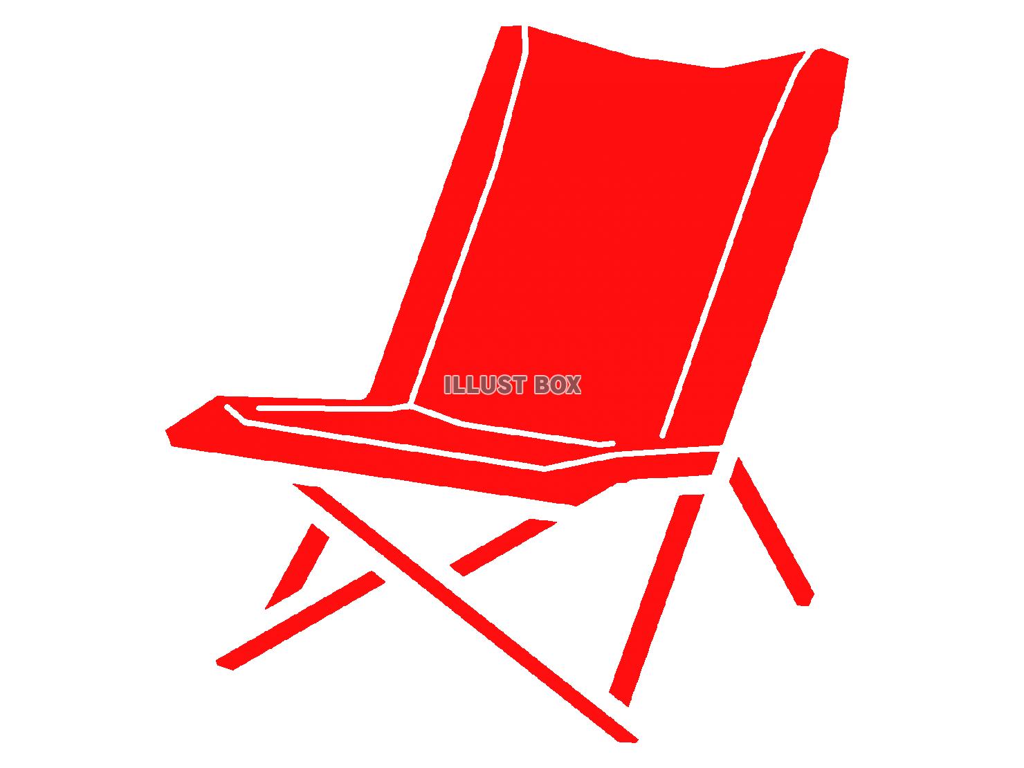 赤色のアウトドア用の椅子のシルエットアイコン