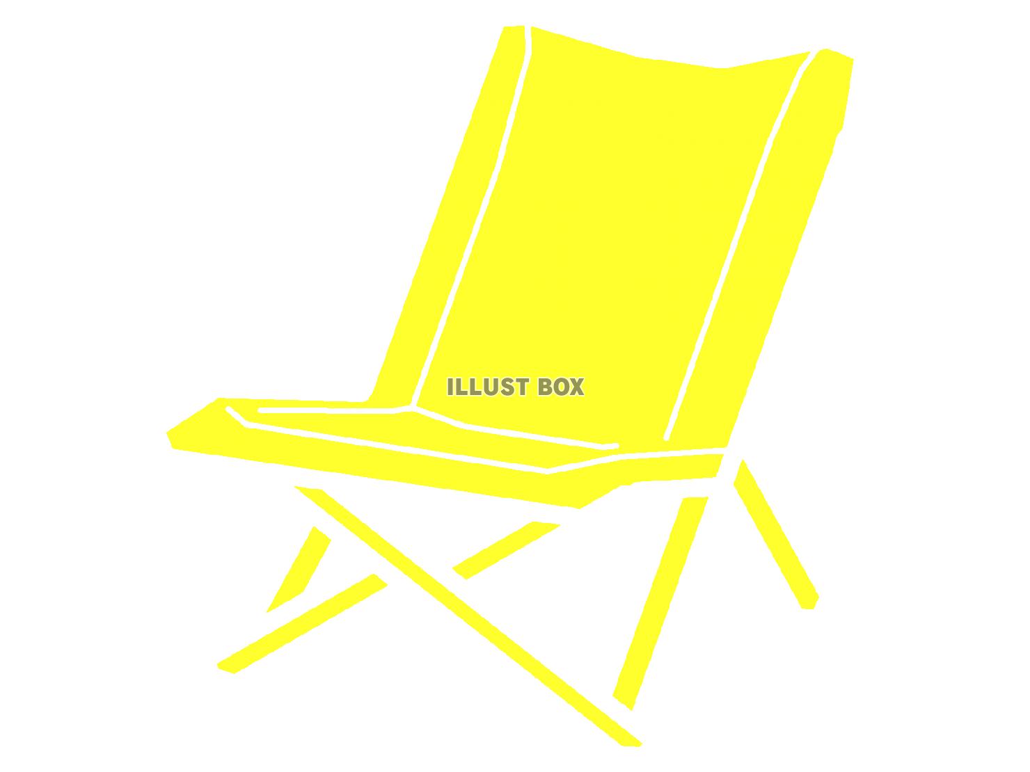 黄色のアウトドア用の椅子のシルエットアイコン