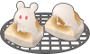 かわいいうさぎ餅（透過PNG）