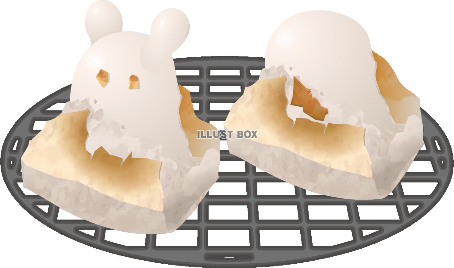 うさぎ焼き餅(透過PNG)